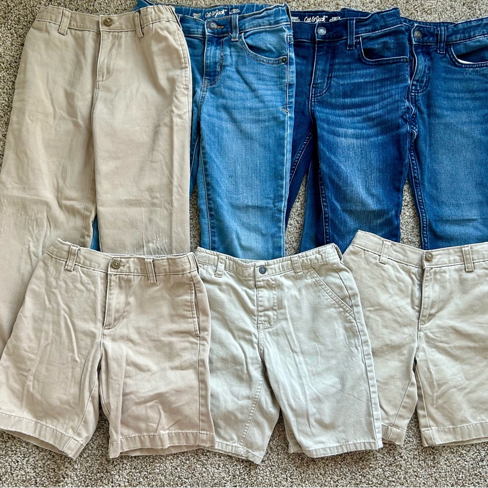 Lands' End Cat and Jack denim short and long pants Size boy 7